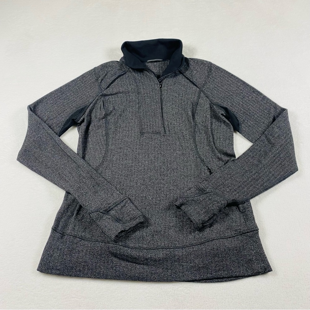 Lululemon Think Fast Pullover Herringbone 1/4 Zip Jacket Long Sleeves